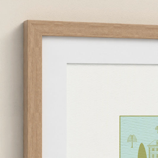 Framed Art Print - Broadstone House in Powder & Pea