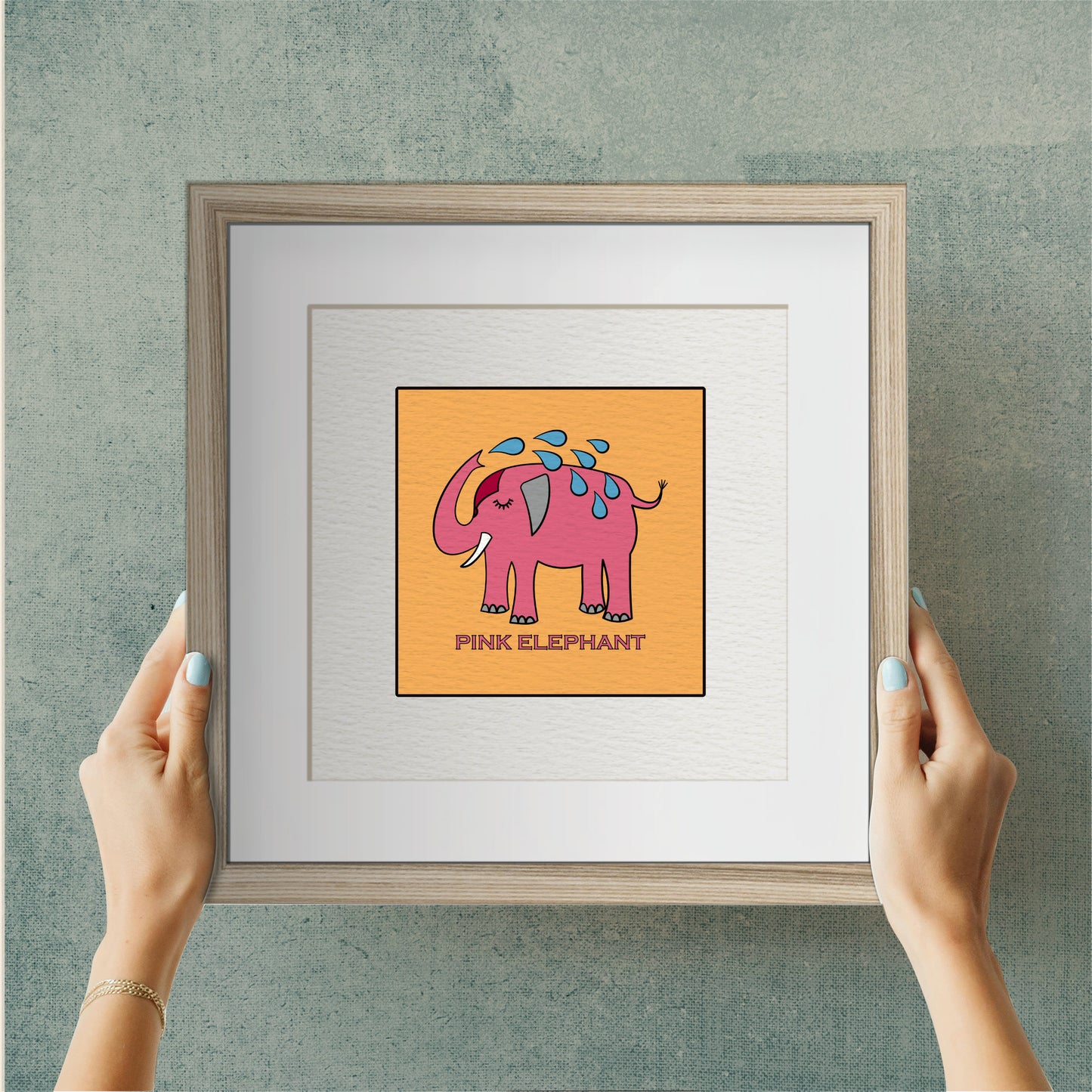 Framed Art Print - Pink Elephant