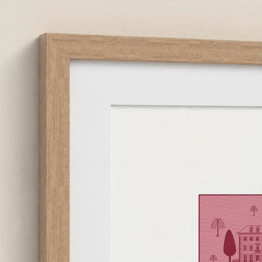 Framed Art Print - Broadstone House in Blancmange & Strawberry