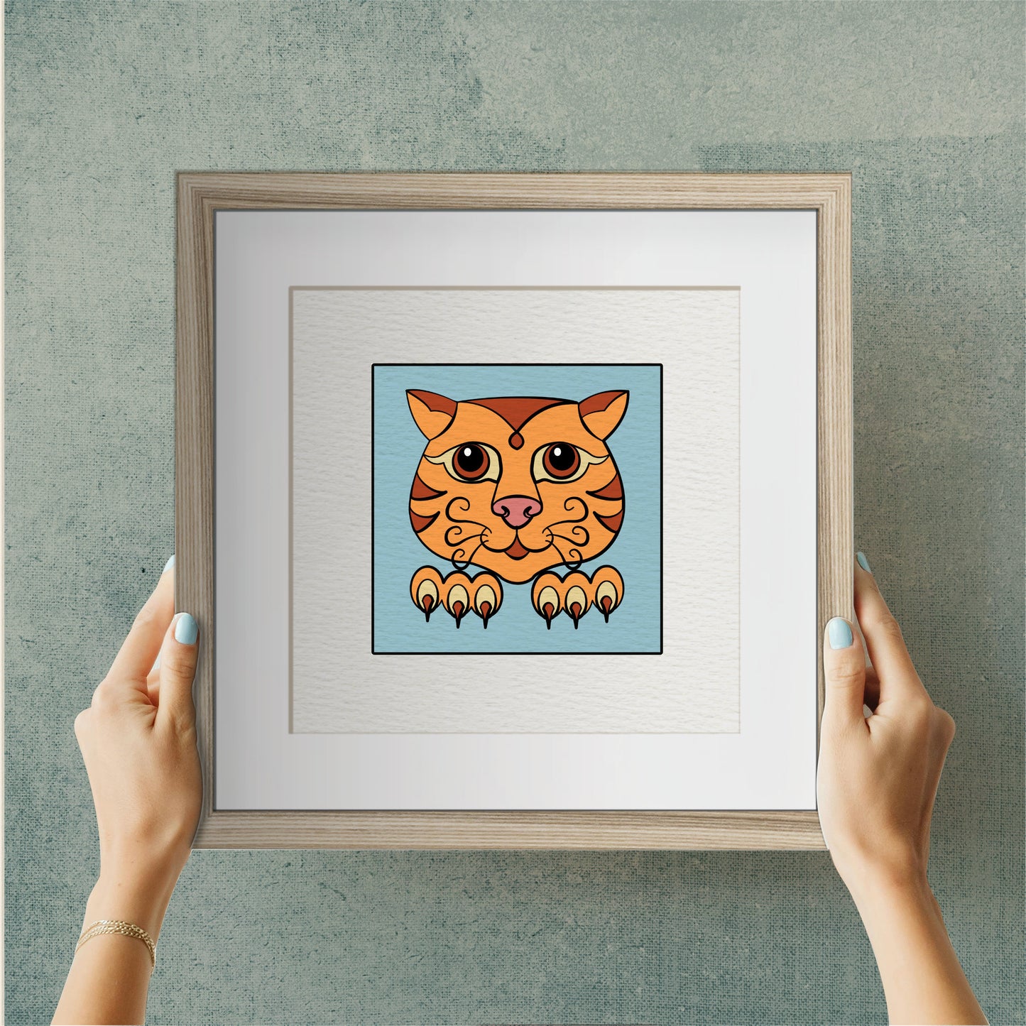Framed Art Print - Ginger Cat