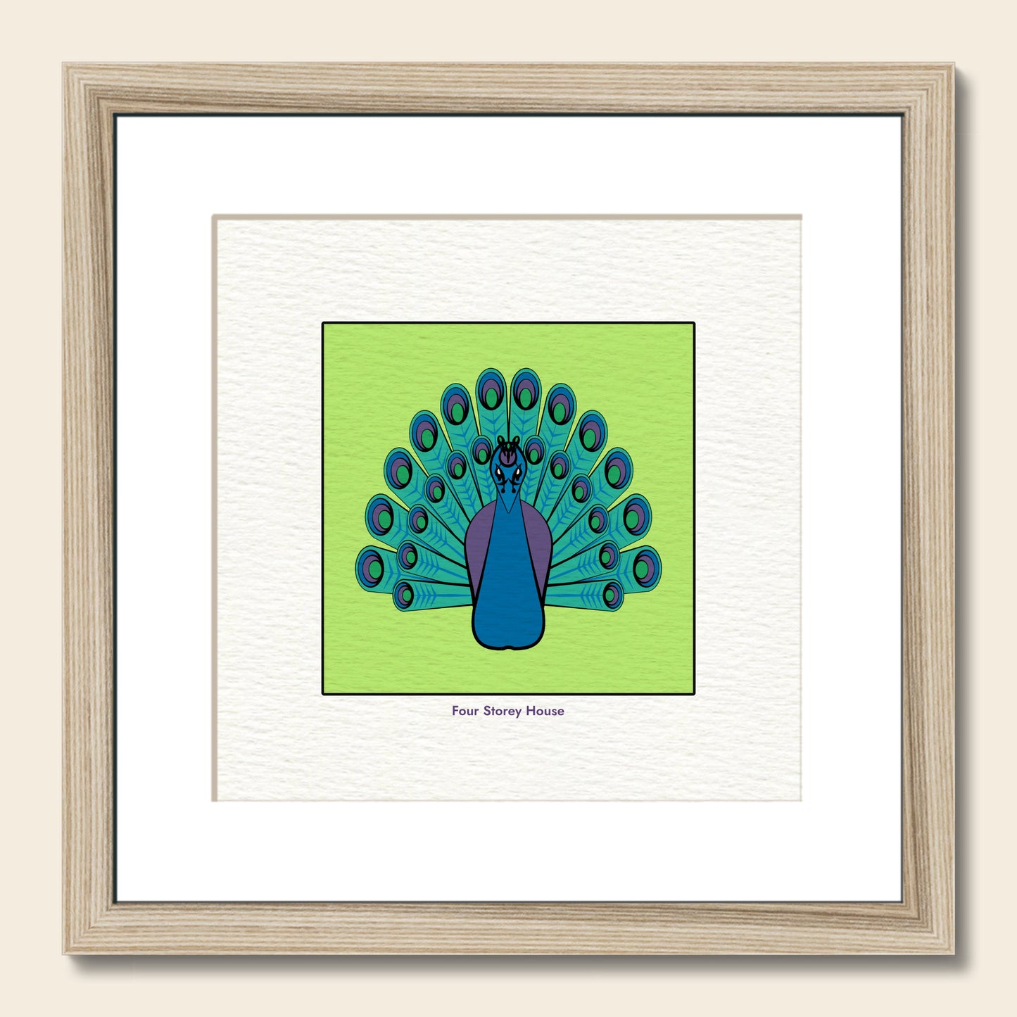 Framed Art Print - Peacock Blue