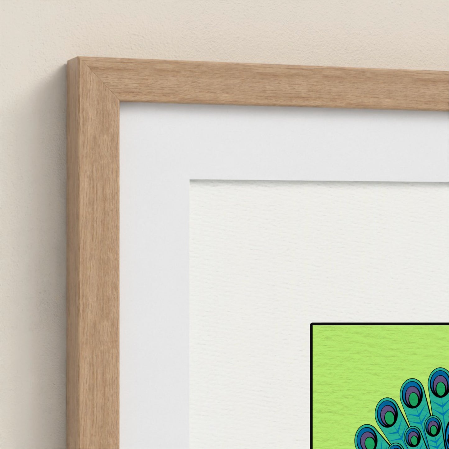 Framed Art Print - Peacock Blue
