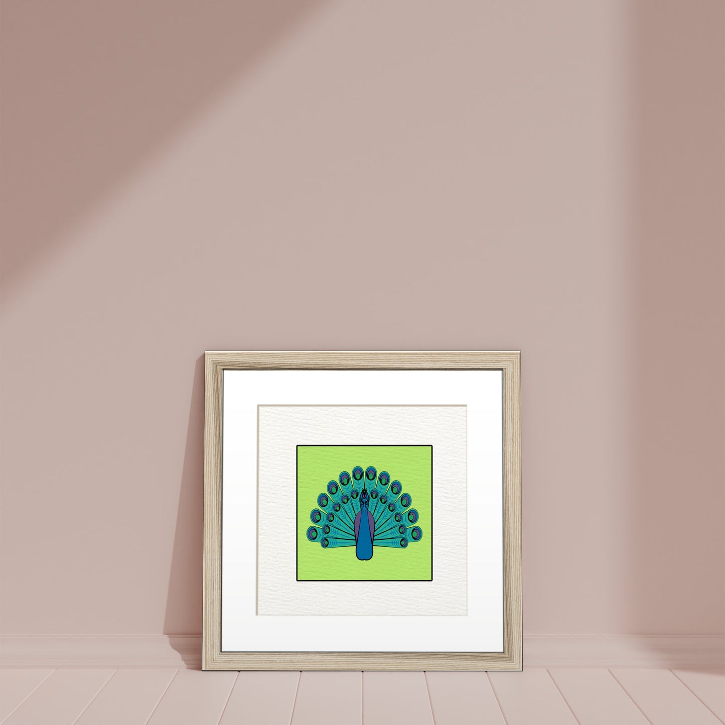 Framed Art Print - Peacock Blue