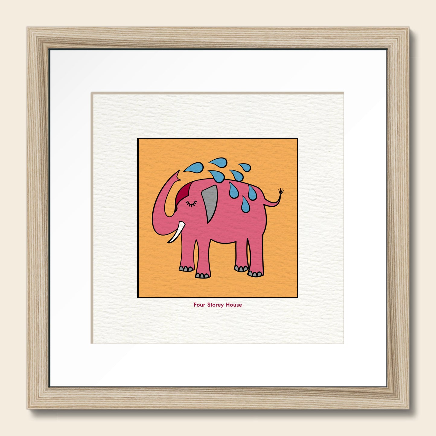 Framed Art Print - Pink Elephant