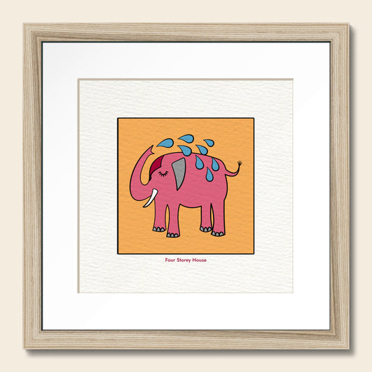 Framed Art Print - Pink Elephant