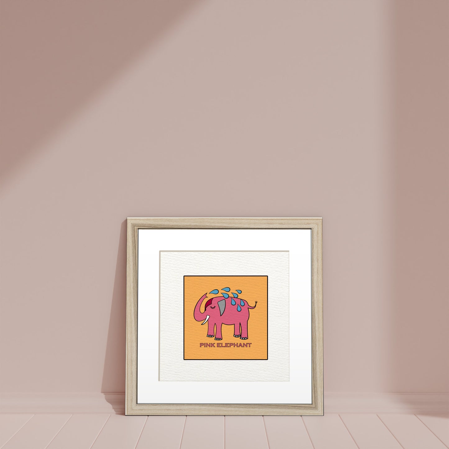 Framed Art Print - Pink Elephant