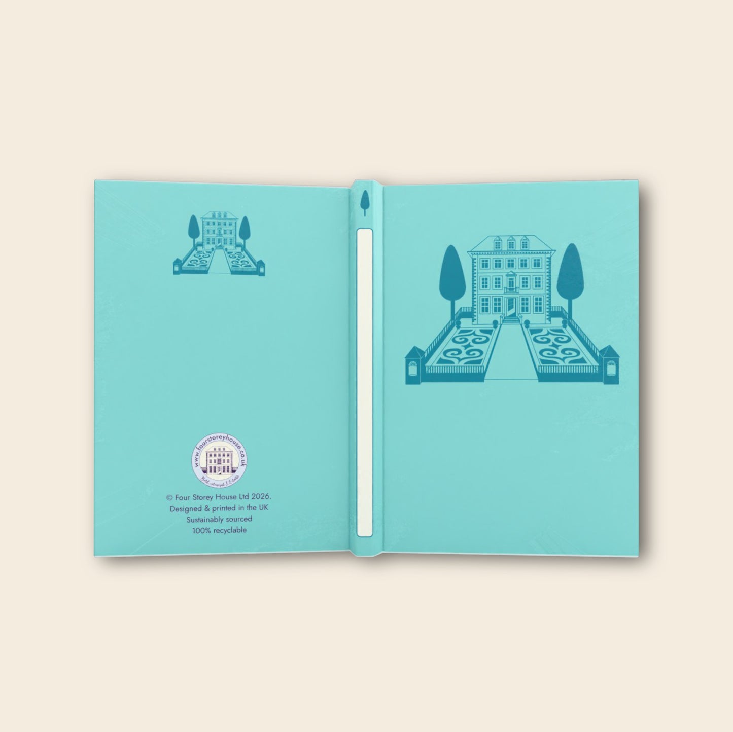 A5 Hardback notebook - Broadstone House in Teal & Blue