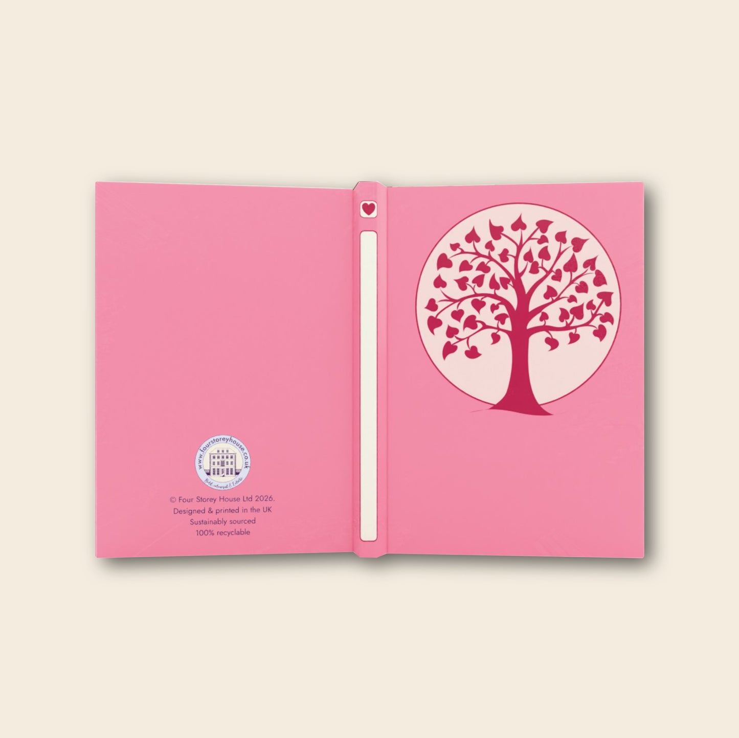 A5 Hardback notebook - Pink Tree